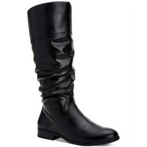 STYLE & COMPANY Womens Black Elastic Goring Cushioned Kelimae Round Toe Block Heel Zip-Up Riding Boot 6 M
