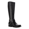 thumbnail image 1 of STYLE & COMPANY Womens Black Gored Buckle Accent Marlee Round Toe Block Heel Zip-Up Riding Boot 6 M, 1 of 4