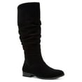 thumbnail image 1 of STYLE & COMPANY Womens Black Goring Ruched Cushioned Kelimae Round Toe Block Heel Zip-Up Riding Boot 6.5 WC, 1 of 4