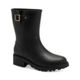thumbnail image 1 of STYLE & COMPANY Womens Black Lug Sole Removable Insole Buckle Accent Millyy Round Toe Block Heel Rain Boots 8 M, 1 of 4