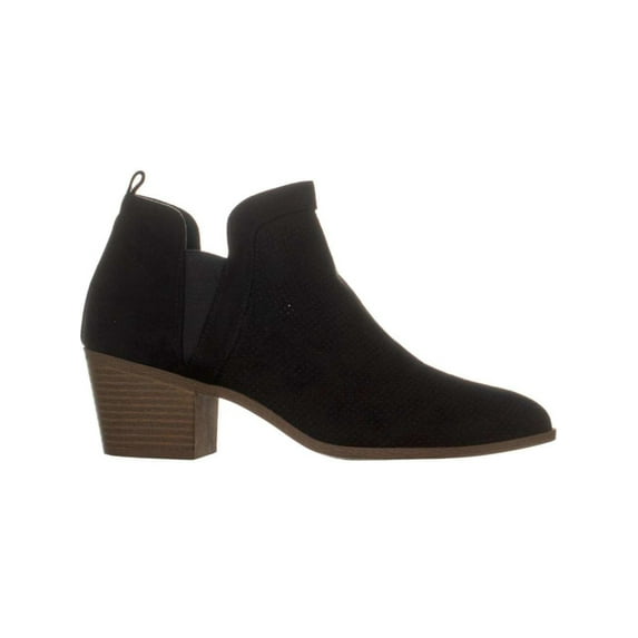 STYLE & COMPANY Womens Black Perforated Side Goring Myrrah Almond Toe Block Heel Booties 6 M