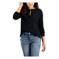 thumbnail image 1 of STYLE & COMPANY Womens Black Roll-tab Sleeve Top Plus 3X, 1 of 4