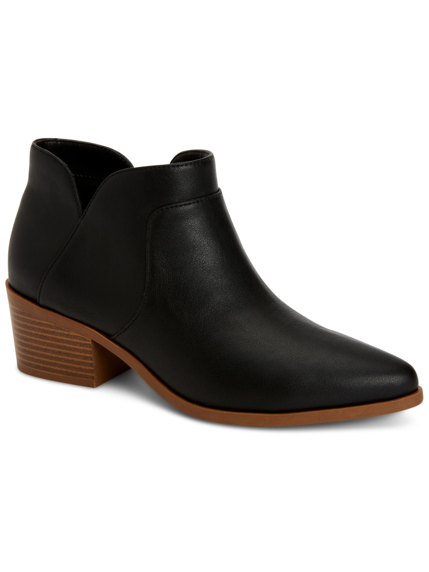 INC Womens Black Arch Support Padded Studded Anila Pointed Toe Block Heel Zip-Up Dress Booties M main image 1