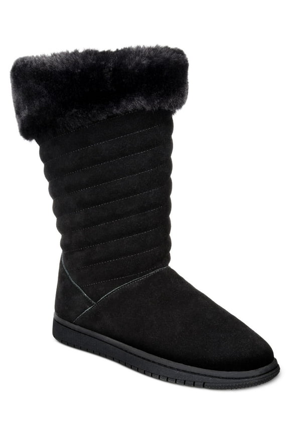 STYLE & COMPANY Womens Black Slip Resistant Quilted Insulated Novaa Round Toe Platform Leather Snow Boots 9 M