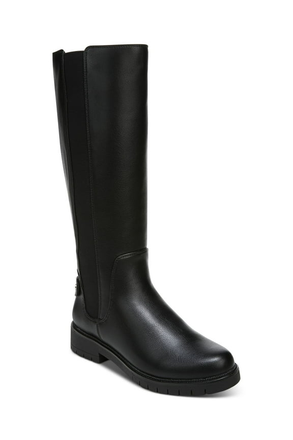 STYLE & COMPANY Womens Black Strap Accent Side Goring Lug Sole Padded Gwynn Round Toe Block Heel Zip-Up Boots Shoes 5.5 M