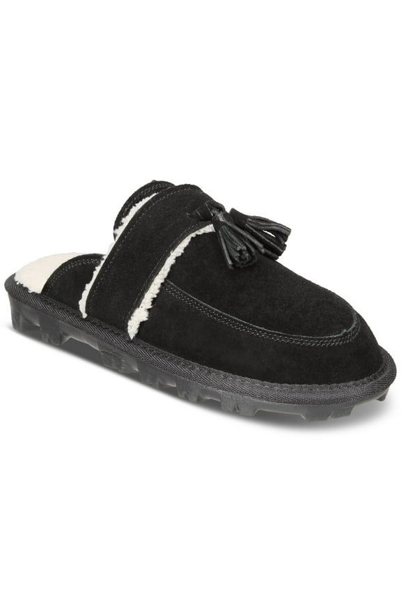 STYLE & COMPANY Womens Black Tasseled Padded Laneyy Round Toe Slip On Slippers Shoes 10 M