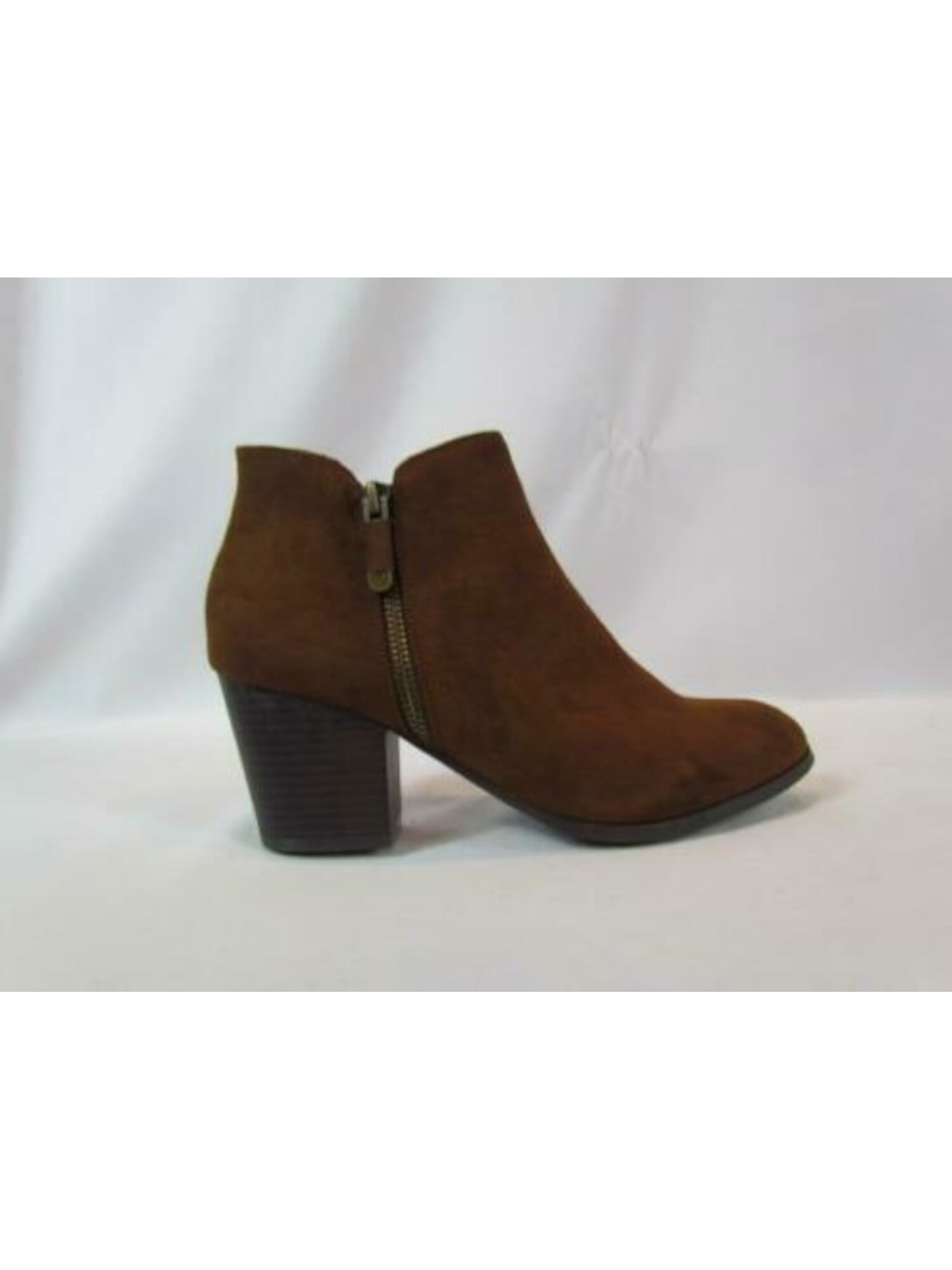 AQUA COLLEGE Womens Brown Animal Print Waterproof Cushioned Nancy Almond Toe Block Heel Leather Booties M