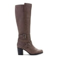 thumbnail image 1 of STYLE & COMPANY Womens Brown Buckle Accent Slip Resistant Cushioned Jomaris Round Toe Block Heel Zip-Up Riding Boot 10.5 M, 1 of 4