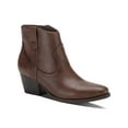 thumbnail image 1 of STYLE & COMPANY Womens Brown Comfort Perriee Round Toe Block Heel Zip-Up Western Boot 5.5 M, 1 of 4