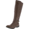 thumbnail image 1 of STYLE & COMPANY Womens Brown Crisscross Straps Ankle Strap Buckle Accent Madixie Round Toe Block Heel Zip-Up Riding Boot 6.5 M, 1 of 3