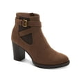 thumbnail image 1 of STYLE & COMPANY Womens Brown Cushioned Buckle Accent Goring Laleen Almond Toe Block Heel Zip-Up Booties 10 M, 1 of 4