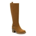 thumbnail image 1 of STYLE & COMPANY Womens Brown Harness Strap Ring Hardware Detail Side Pull Tab Padded Brettaa Round Toe Block Heel Zip-Up Riding Boot 6.5 M, 1 of 4