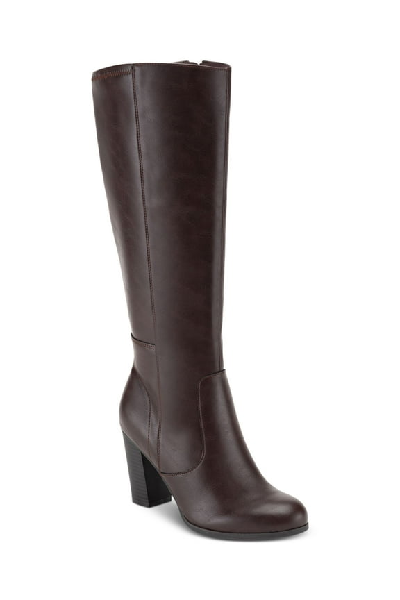 STYLE & COMPANY Womens Brown Padded Addyy Round Toe Block Heel Zip-Up Dress Boots 6 M