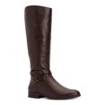 thumbnail image 1 of STYLE & COMPANY Womens Brown Stretch Gore Ankle Strap Buckle Accent Kindell Round Toe Zip-Up Riding Boot 5.5 M, 1 of 4
