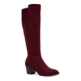 thumbnail image 1 of STYLE & COMPANY Womens Burgundy Comfort Stretch Myranda Almond Toe Block Heel Zip-Up Boots 7 M, 1 of 4