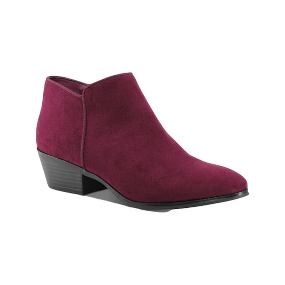 STYLE & COMPANY Womens Burgundy Cushioned Wileyy Round Toe Block Heel Zip-Up Dress Booties 7 W
