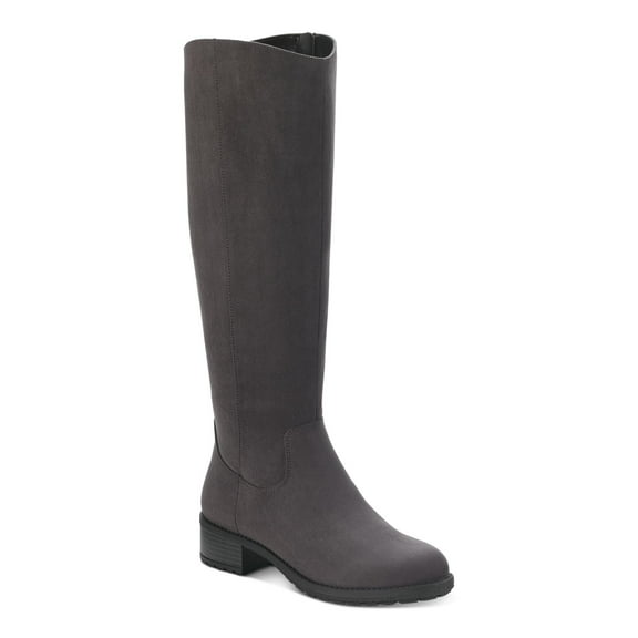 STYLE & COMPANY Womens Gray Cushioned Graciee Round Toe Block Heel Zip-Up Riding Boot 6.5 M