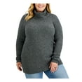 thumbnail image 1 of STYLE & COMPANY Womens Gray Knit Ribbed Long Sleeve Cowl Neck Tunic Sweater Plus 2X, 1 of 1