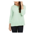 thumbnail image 1 of STYLE & COMPANY Womens Green Textured Heather Long Sleeve Crew Neck Blouse S, 1 of 3