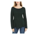 thumbnail image 1 of STYLE & COMPANY Womens Green Textured Speckle Long Sleeve Jewel Neck T-Shirt Petites PP, 1 of 4
