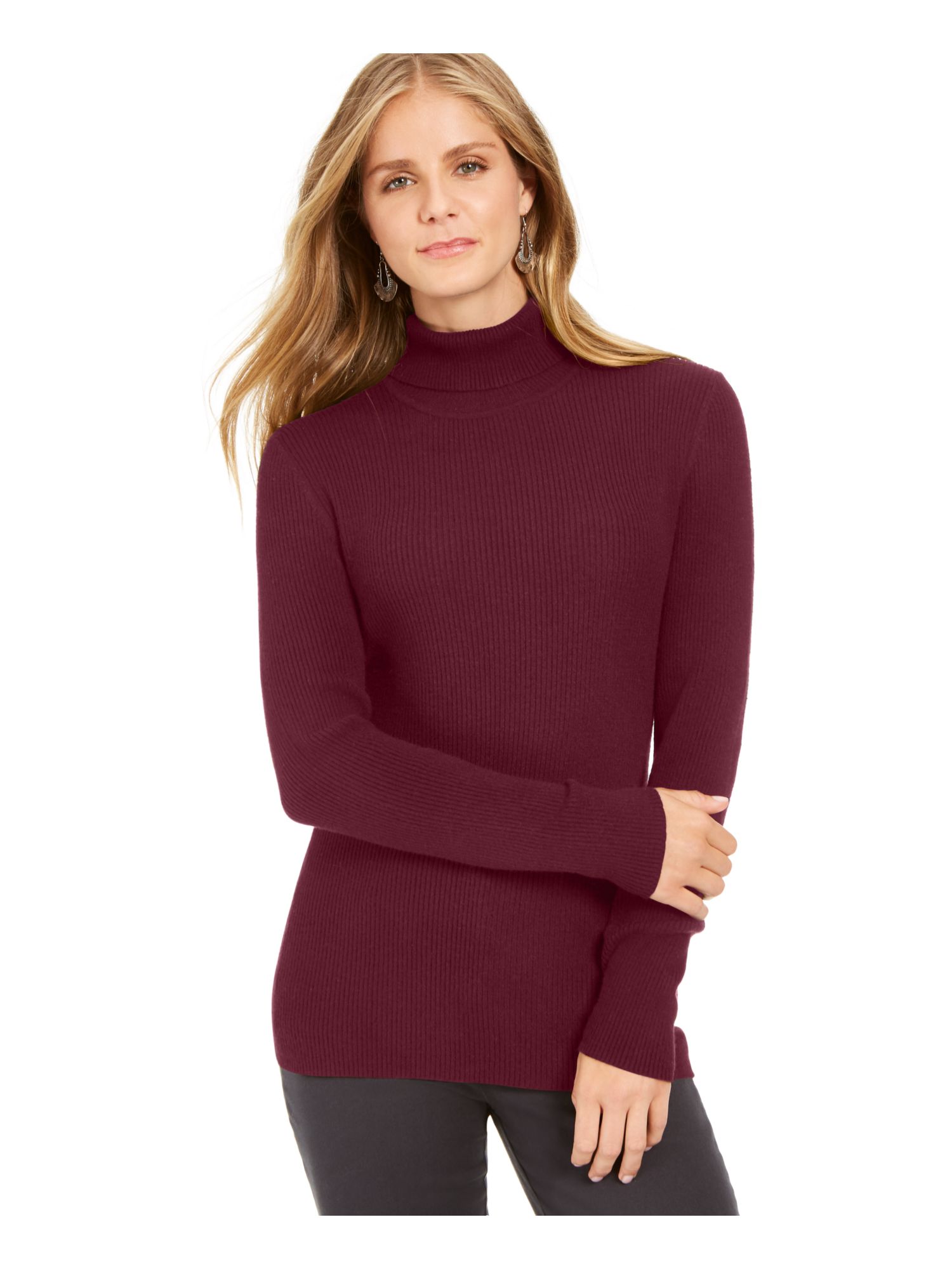 STYLE & COMPANY Womens Maroon Long Sleeve Sweater Size: L - image 1 of 2