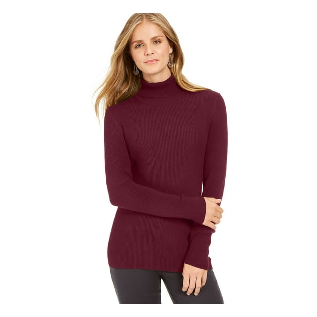 STYLE & COMPANY Womens Maroon Long Sleeve Sweater Size: L