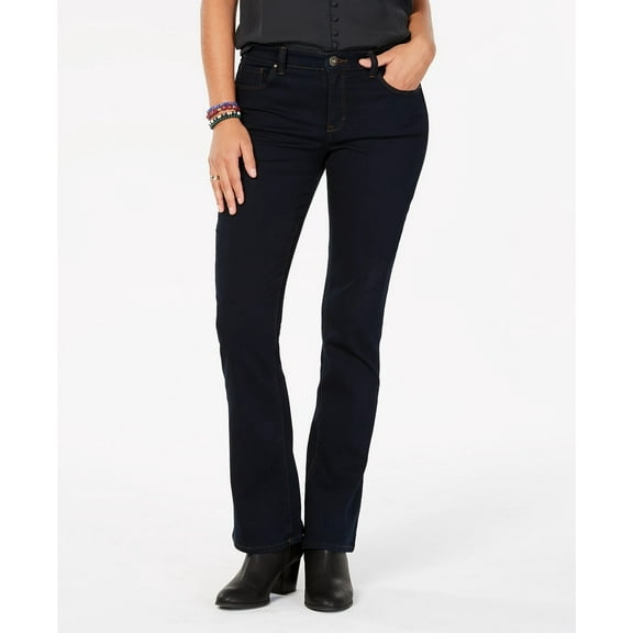 STYLE & COMPANY Womens Navy Denim Zippered Pocketed Straight leg Jeans 2