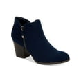 thumbnail image 1 of STYLE & COMPANY Womens Navy Notched At Sides Cushioned Zipper Accent Masrinaa Almond Toe Block Heel Zip-Up Booties 9 W, 1 of 4