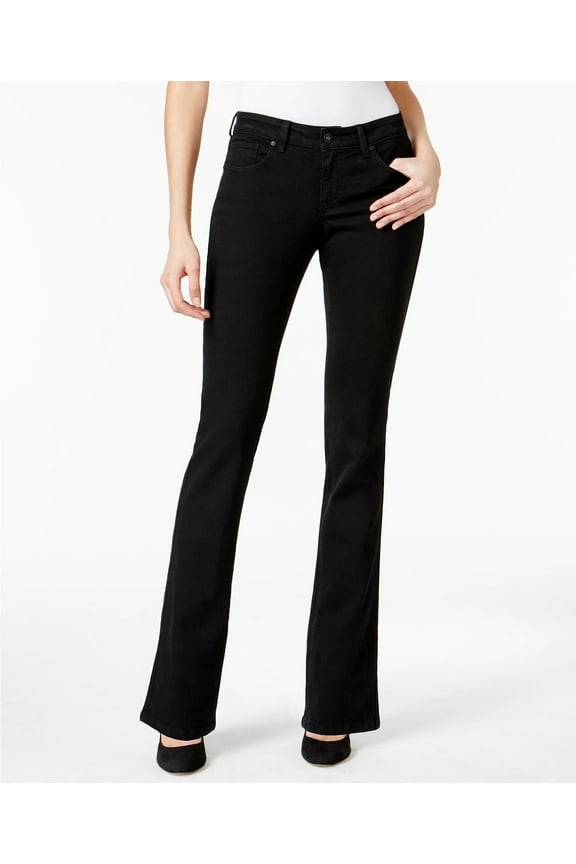 Womens Curvy Fit Bootcut Jeans Long Lengths Black Rinse 16L