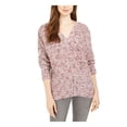 thumbnail image 1 of STYLE & COMPANY Womens Purple Printed Long Sleeve V Neck Blouse M, 1 of 3