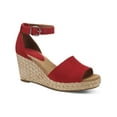thumbnail image 1 of STYLE & COMPANY Womens Red 1/2 Platform Ankle Strap Padded Seleeney Round Toe Wedge Buckle Espadrille Shoes 10 M, 1 of 3