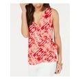 thumbnail image 1 of STYLE & COMPANY Womens Red Printed Sleeveless V Neck Wrap Top S, 1 of 2