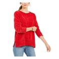 thumbnail image 1 of STYLE & COMPANY Womens Red Textured Heather Long Sleeve Crew Neck Blouse M, 1 of 3