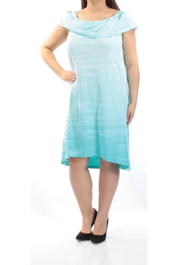 STYLE & COMPANY Womens Tie Dye Ruffled Hi-Lo Dress XL