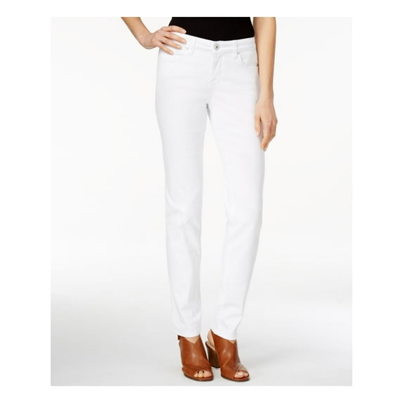 STYLE & COMPANY Womens White Pocketed Curvy Skinny Jeans 4 Long