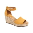 thumbnail image 1 of STYLE & COMPANY Womens Yellow Mc 1" Platform Braided Jute Ankle Strap Padded Seleeney Round Toe Wedge Buckle Espadrille Shoes 8 M, 1 of 4