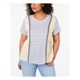 thumbnail image 1 of STYLE & COMPANY Womens Yellow Short Sleeve Scoop Neck T-Shirt Plus Size: 1X, 1 of 1