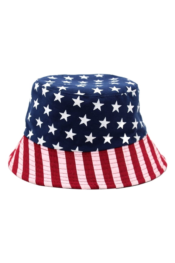 STYLE Flag Patriotic Stars and Stripes Print Bucket Hat Summer Sun Hat for Women Men, Summer Vacation Travel Beach Packable Fisherman Hat