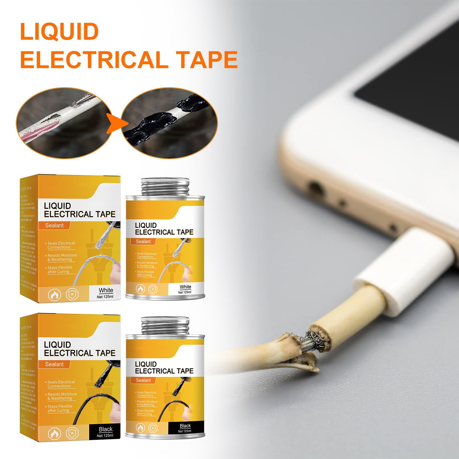 STYLE Liquid Electrical Tape Can with Applicator Brush Waterproof