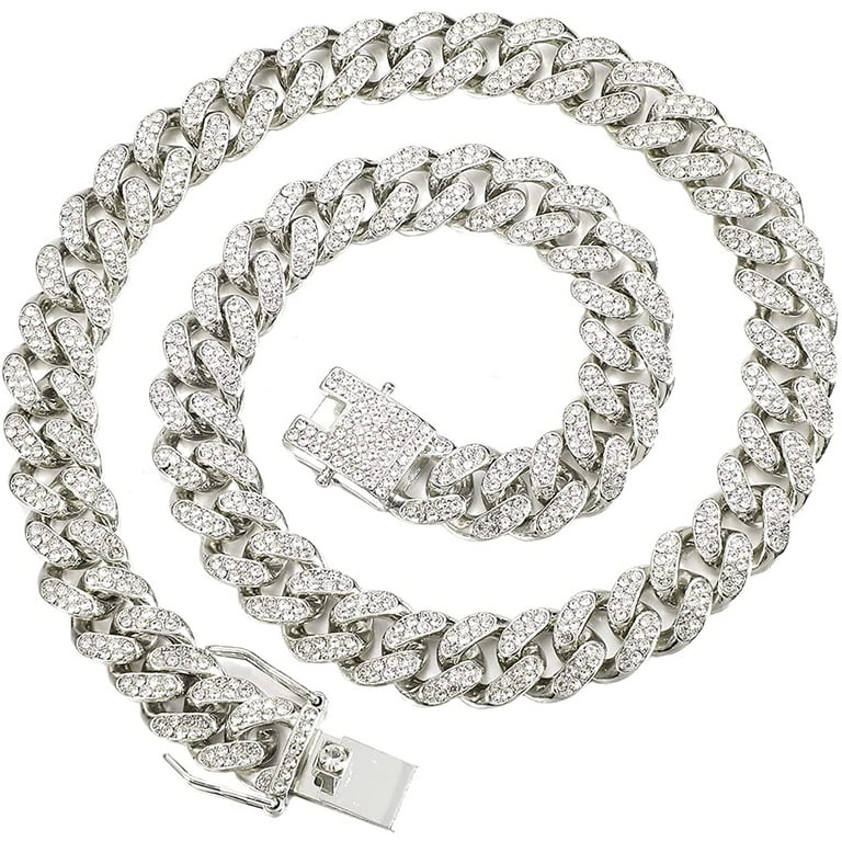 16mm Miami Big Box Clasp Cuban Chain Necklace Iced Out Cubic