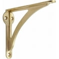 thumbnail image 1 of STYLENT DECOR Decorative Brass Shelf Bracket, Heavy Duty and Antique Shelf Bracket for Shelving Modern L Shaped Design (Pack of 1) (Brass Brushed, 7 Inches), 1 of 7