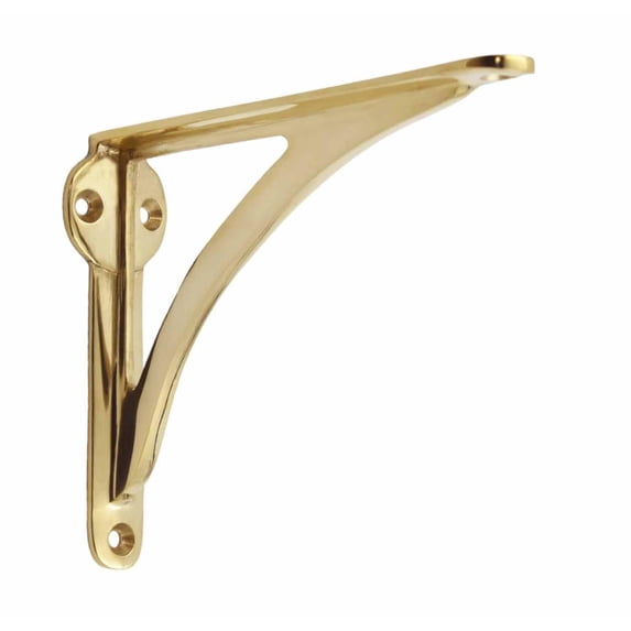 STYLENT DECOR Decorative Brass Shelf Bracket, Heavy Duty and Antique Shelf Bracket for Shelving Modern L Shaped Design (Pack of 1) (Brass Polished, 4.5 Inches)