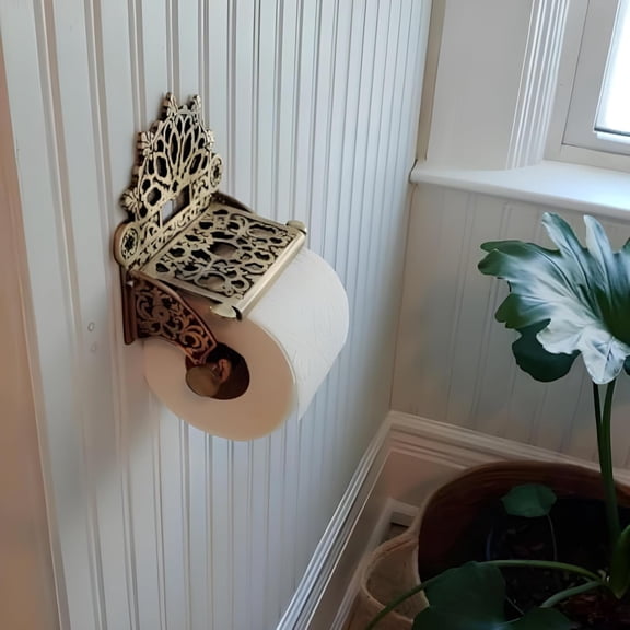 STYLENT Decor Antique Brass Victorian Toilet Paper Holder