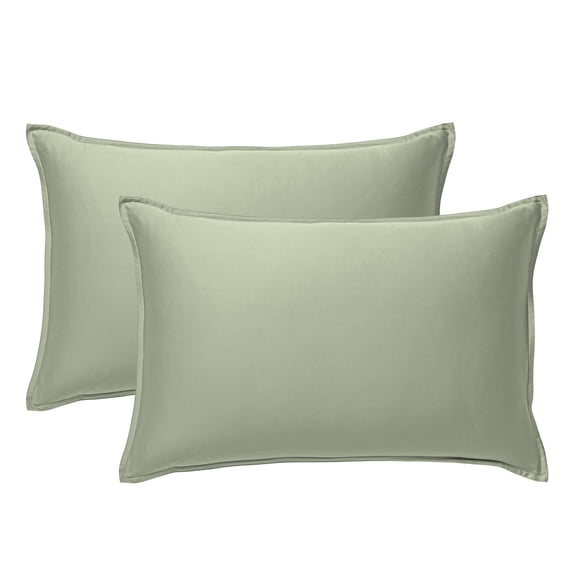 STYLINEN Pillowcase Queen Size 2pc Set (20"x30") - 100% Organic Eucalyptus Lyocell Tencel, Silky Soft & Smooth, Envelope Closure (2 Queen Pillowcase Set, Sage)