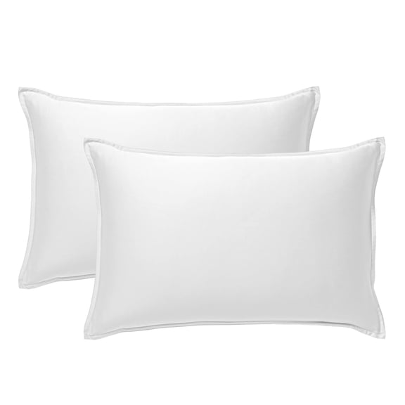 STYLINEN Pillowcase Queen Size 2pc Set (20"x30") - 100% Organic Eucalyptus Lyocell Tencel, Silky Soft & Smooth, Envelope Closure (2 Queen Pillowcase Set, White)
