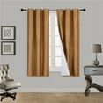 thumbnail image 1 of STYLISH 2PC GOLD SOLID COLOR BLACKOUT WINDOW GROMMEST PATIO CURTAIN PANEL SIZE : 35" WIDE X 63" LENGTH EACH PANEL K60, 1 of 1