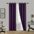 thumbnail image 1 of STYLISH 2PC PURPLE SOLID COLOR BLACKOUT WINDOW GROMMEST PATIO SLIDING CURTAIN PANEL SIZE : 35" WIDE X 84" LENGTH EACH PANEL K60, 1 of 1