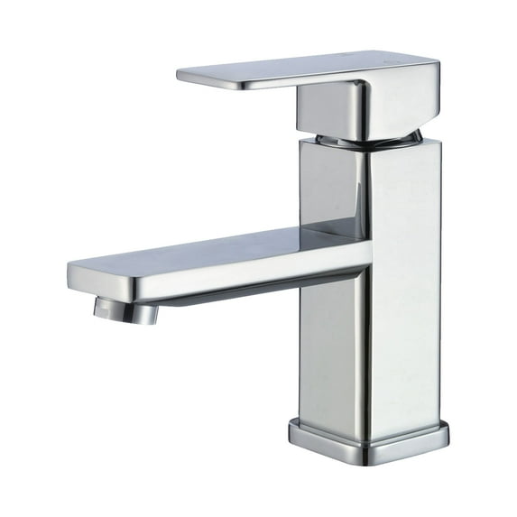 Stylish Single-Handle Polished Chrome Bathroom Faucet Height 6" B-103C