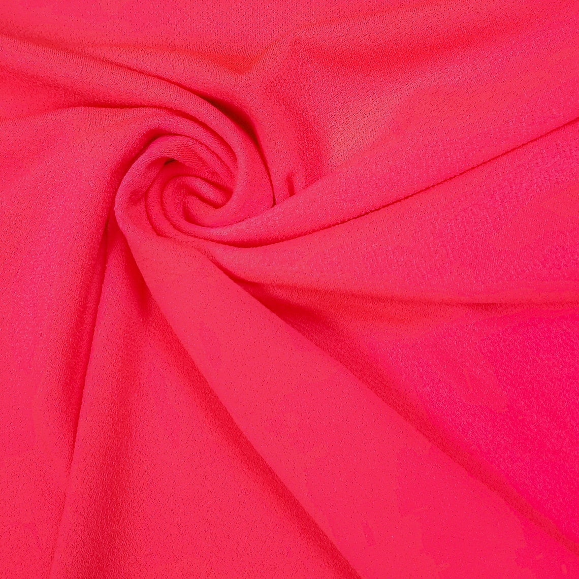 Neon Fuchsia Stretch Polyester Crepe