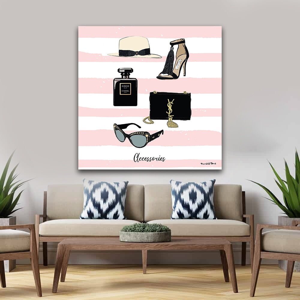 STYLISH FASHION GLAM ACCESSORIES - 14"x14" Canvas 30 x 30
